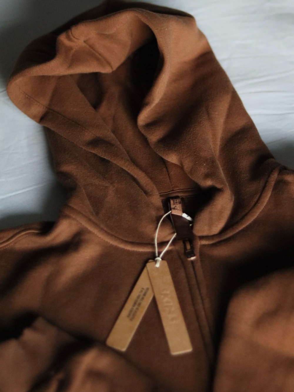 SKIMS Brown Full-Zip Utility Hoodie with Chest Logo - Picture 9 of 11